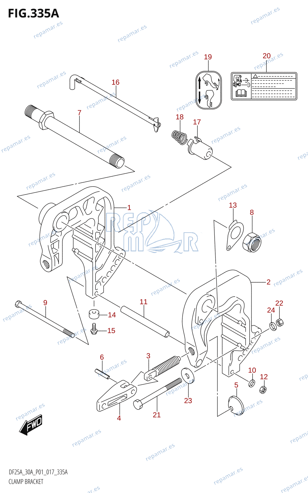 335A - CLAMP BRACKET (DF25A:P01)