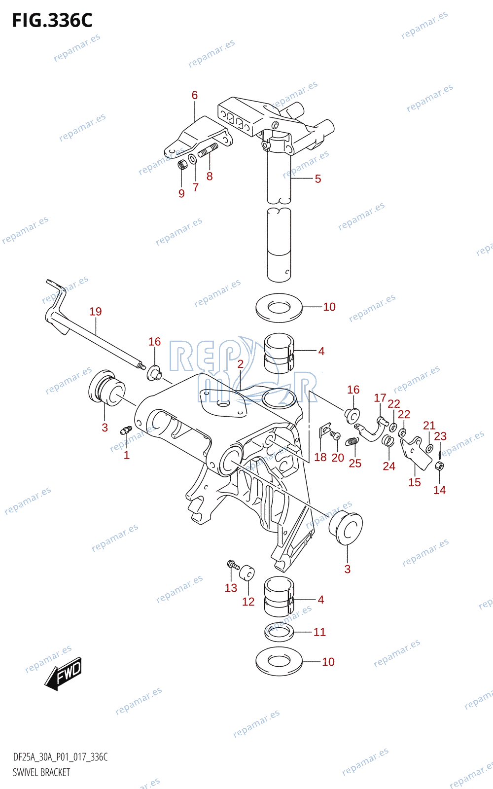 336C - SWIVEL BRACKET (DF25AT:P01)