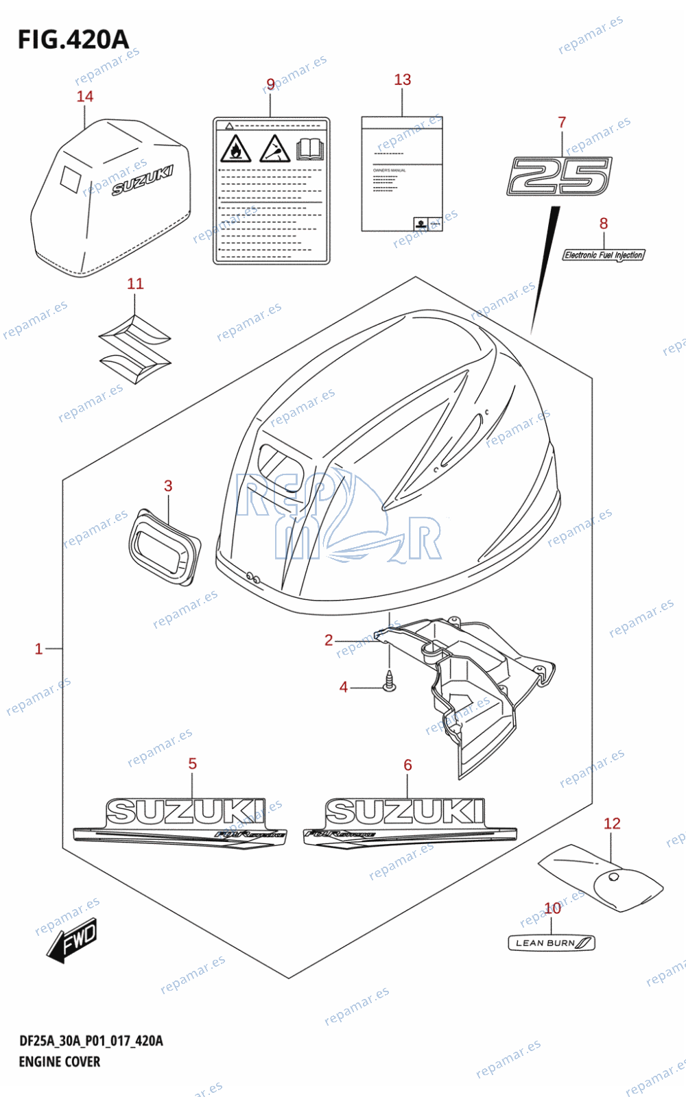 420A - ENGINE COVER (DF25A:P01)