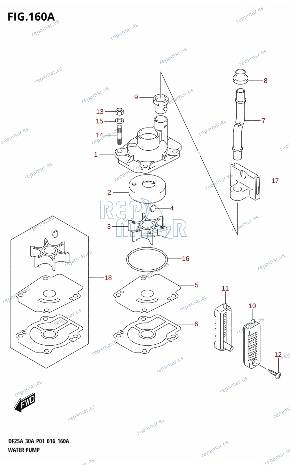 160A - WATER PUMP (DF25A:P01)