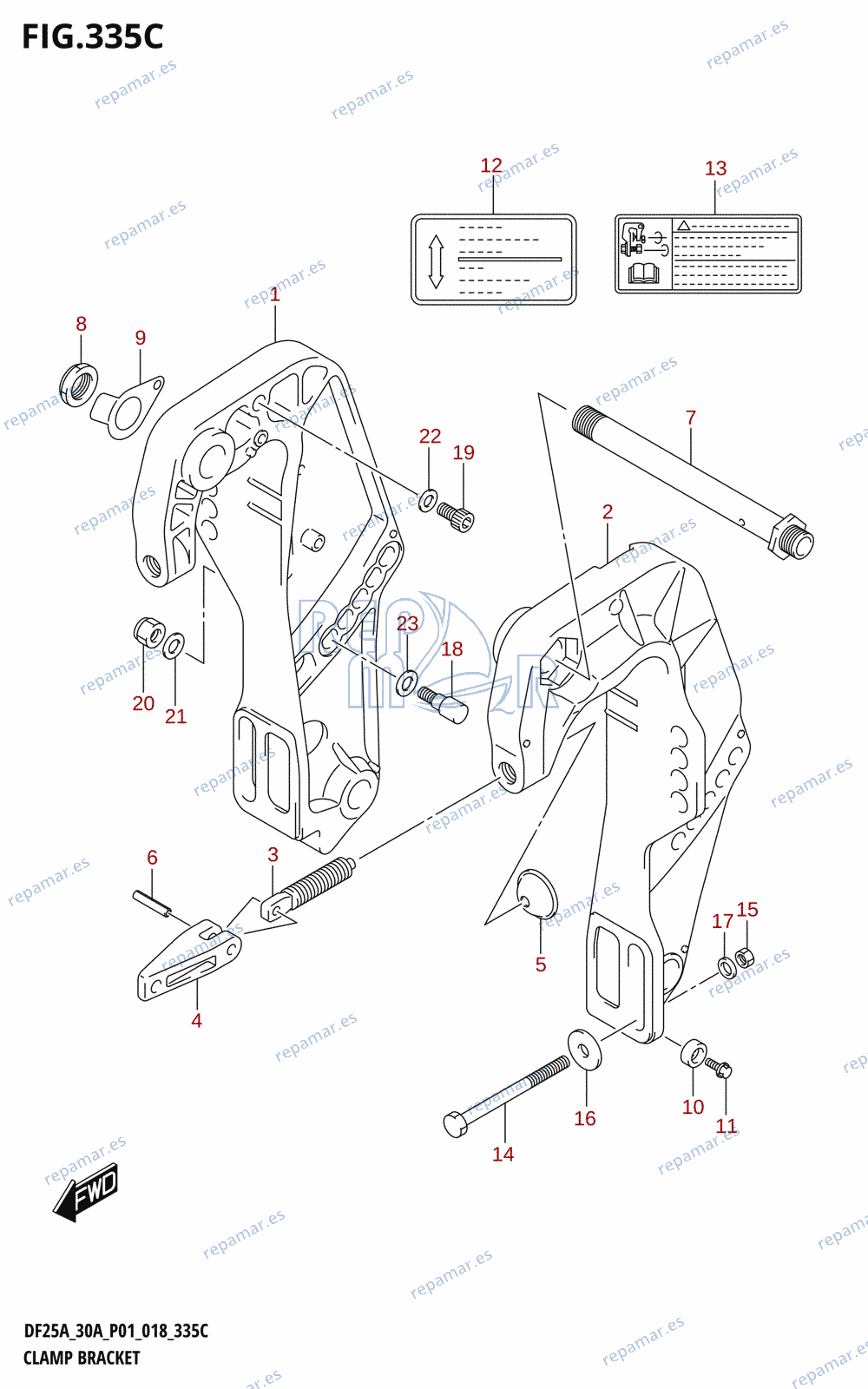 335C - CLAMP BRACKET (DF30AQ)