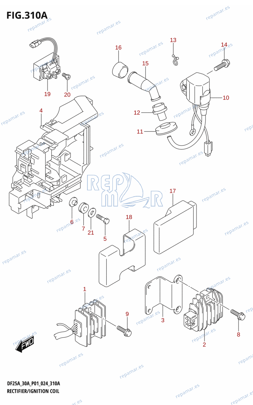 310A - RECTIFIER / IGNITION COIL (DF25A)