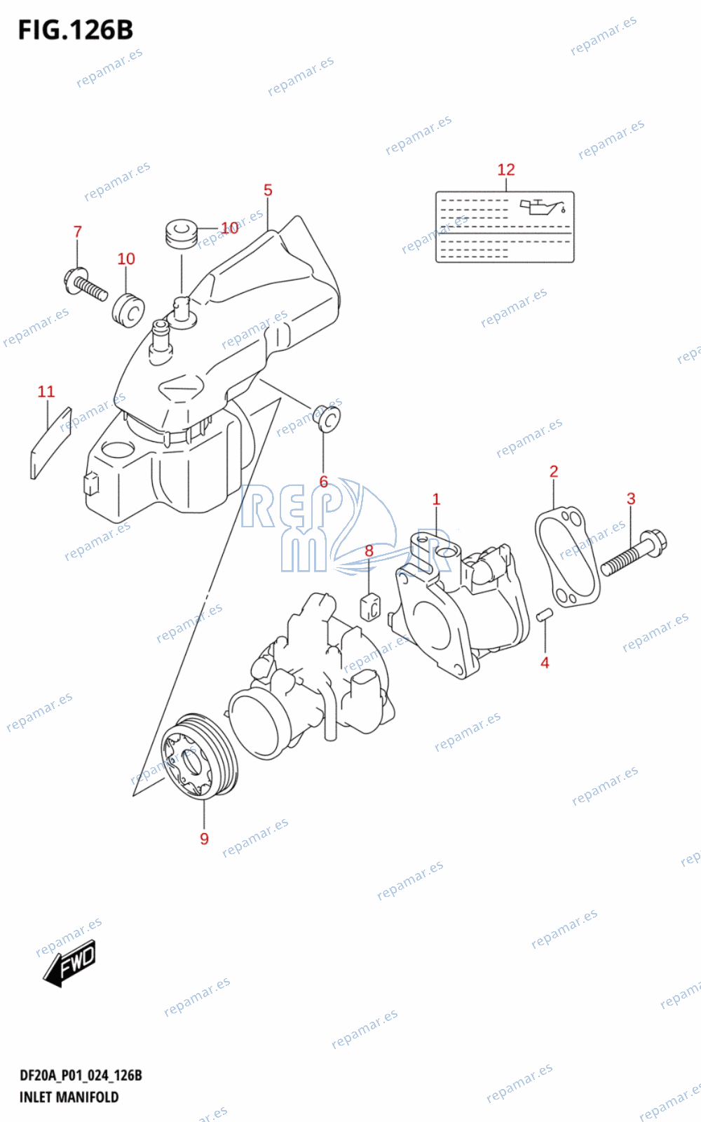 126B - INLET MANIFOLD (DF15A,DF15AR,DF15AT)