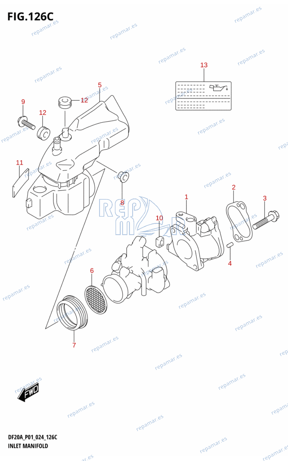 126C - INLET MANIFOLD (DF20A,DF20AR,DF20AT,DF20ATH)