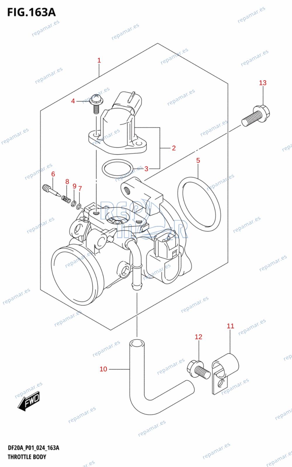 163A - THROTTLE BODY (DF9.9B,DF15A,DF20A,DF20ATH)
