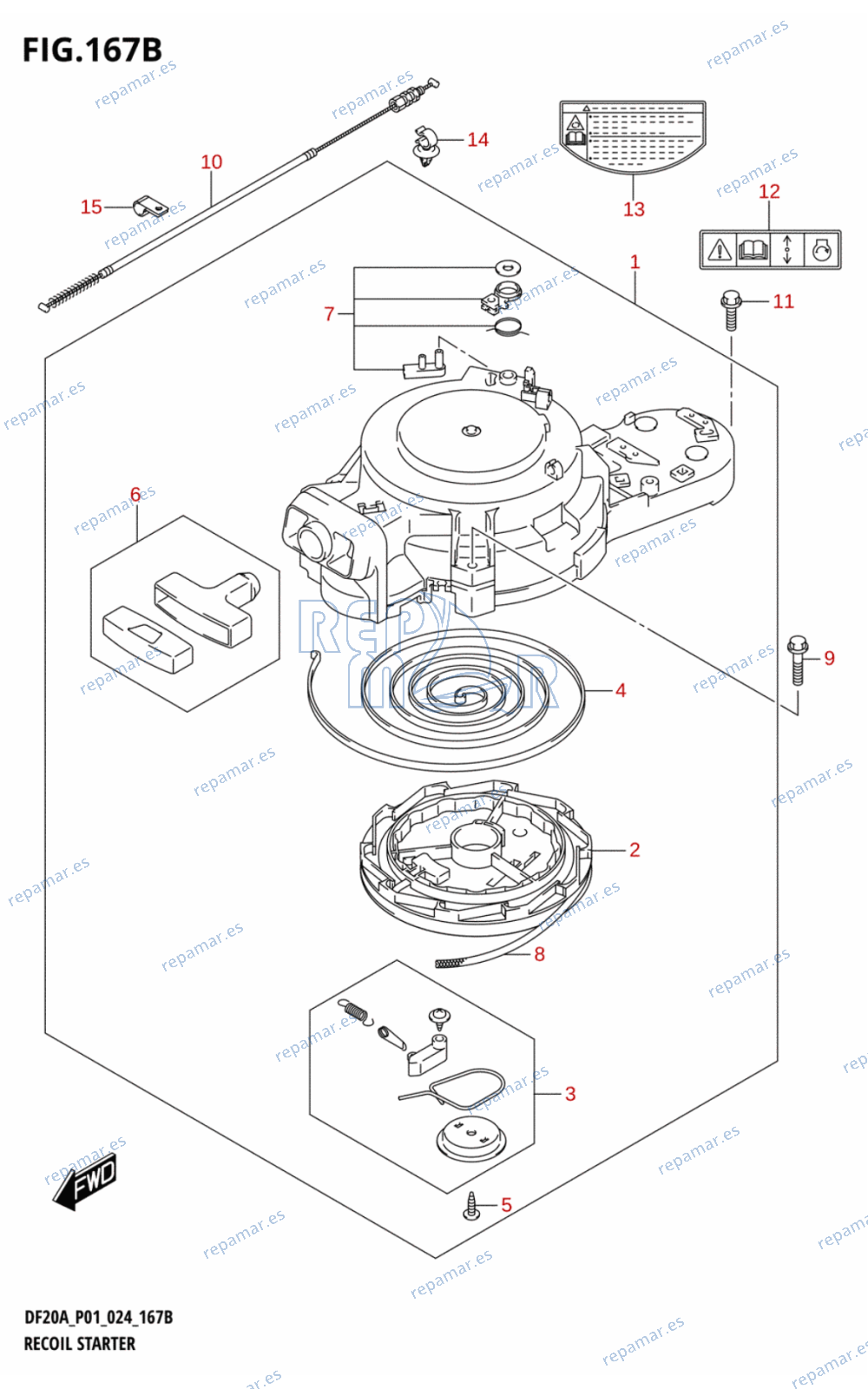 167B - RECOIL STARTER (DF15AT,DF20AT,DF20ATH)