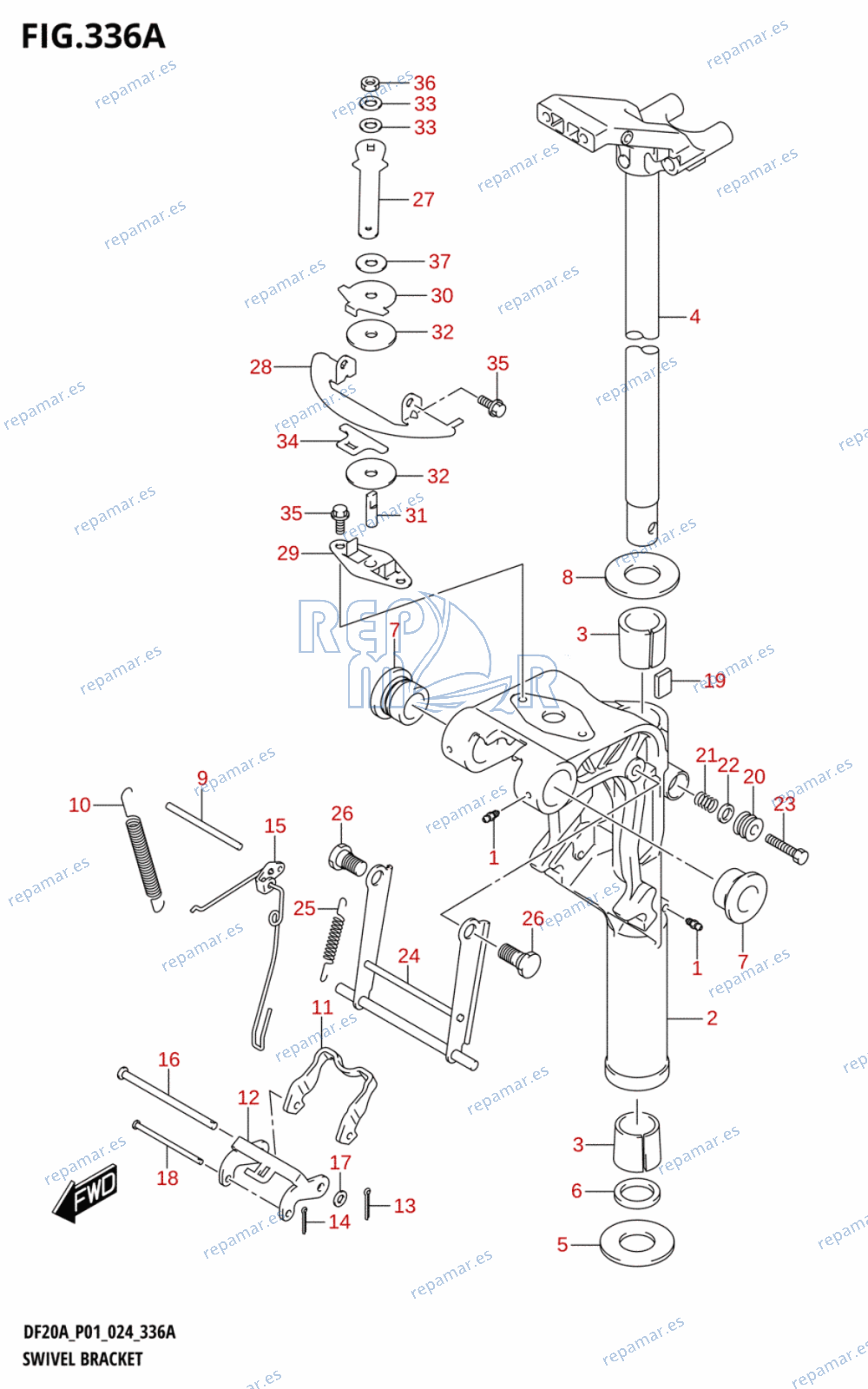 336A - SWIVEL BRACKET ((DF9.9B,DF15A,DF20A):P01)