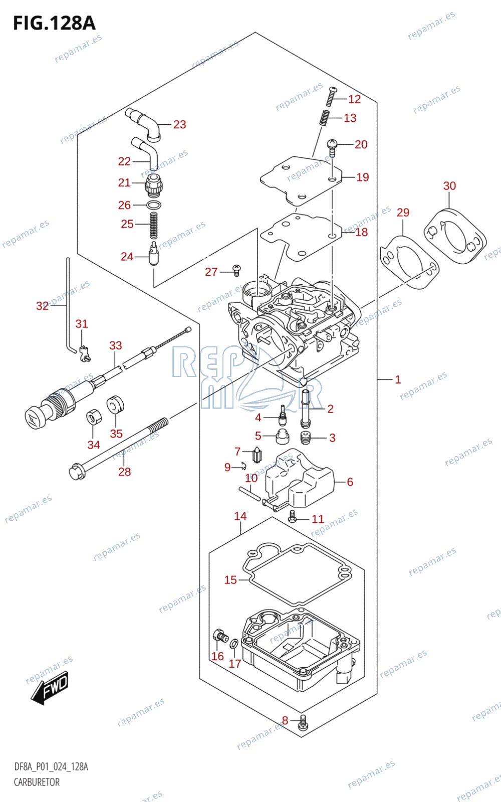 128A - CARBURETOR (DF8A)