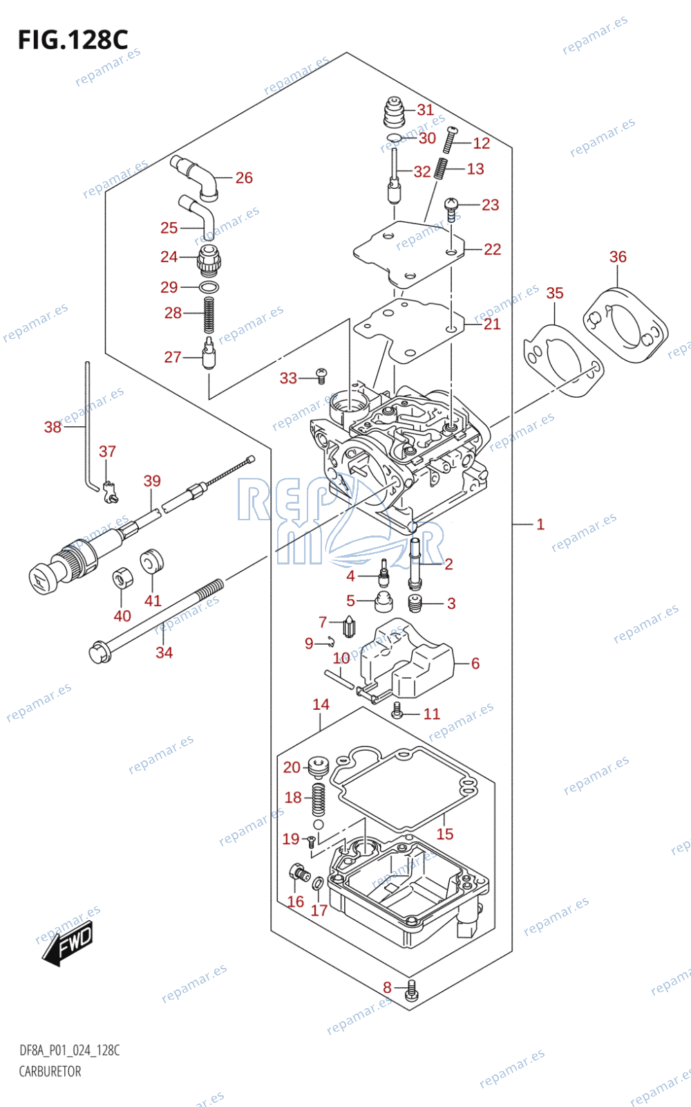 128C - CARBURETOR (DF9.9A)