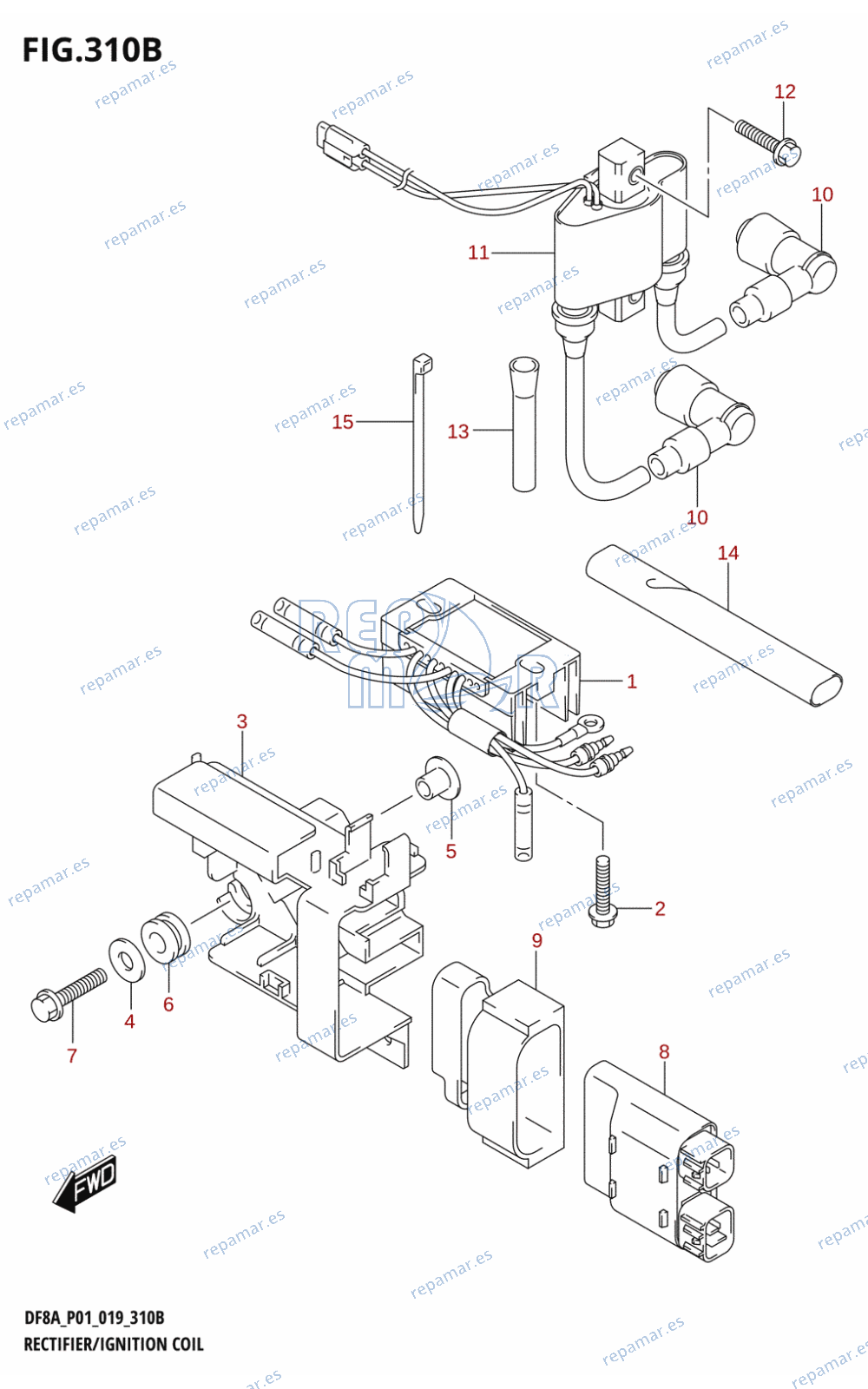 310B - RECTIFIER / IGNITION COIL (DF8AR,DF9.9AR)